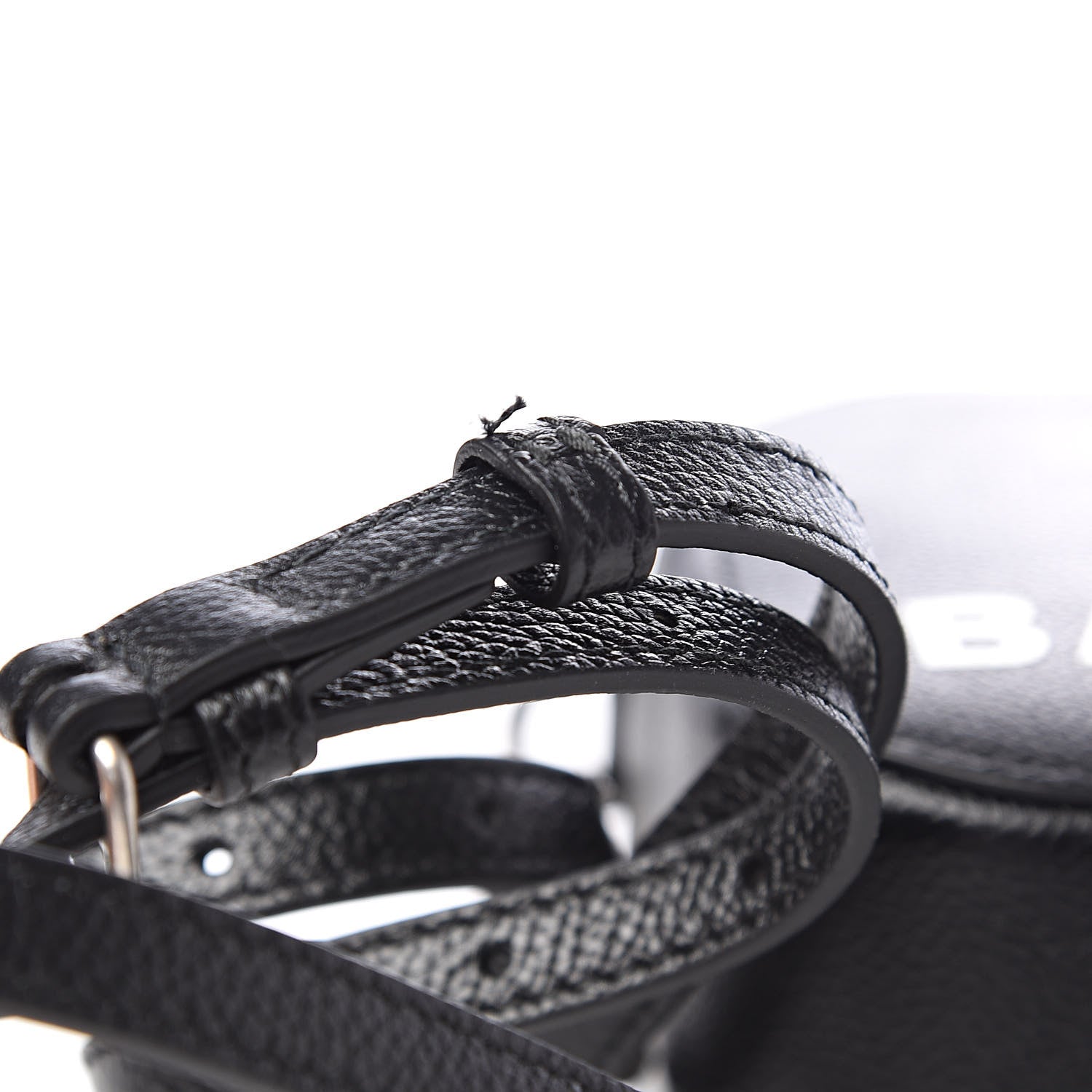 Balenciaga Grained Calfskin Logo XS Ville Top Handle Camera Bag Black White 10 of 11