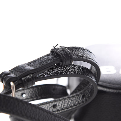 Balenciaga Grained Calfskin Logo XS Ville Top Handle Camera Bag Black White 10 of 11