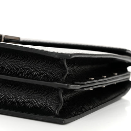 Saint Laurent Grain De Poudre Monogram Cassandra Clasp Bag Black 10 of 10