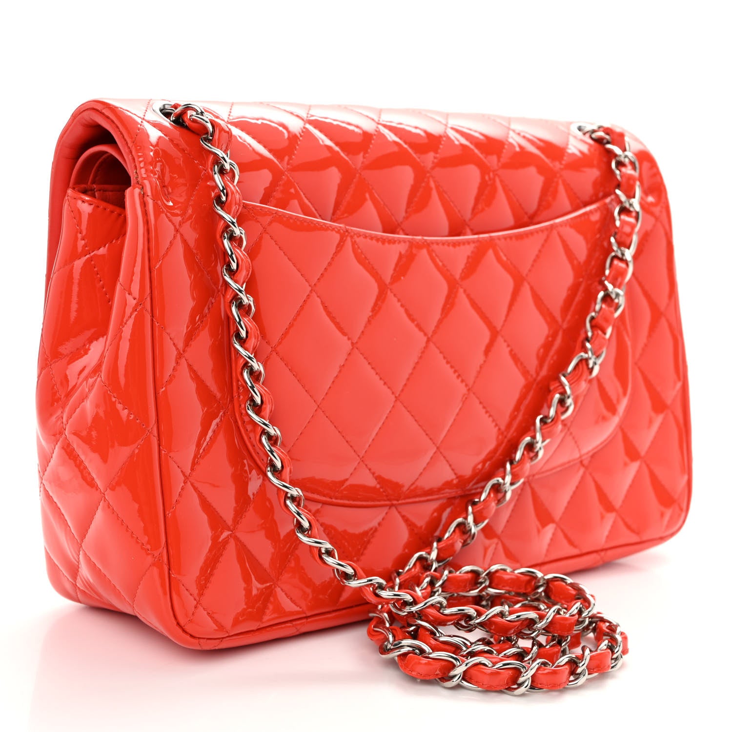 Chanel Patent Quilted Jumbo Double Flap Red 3 of 13
