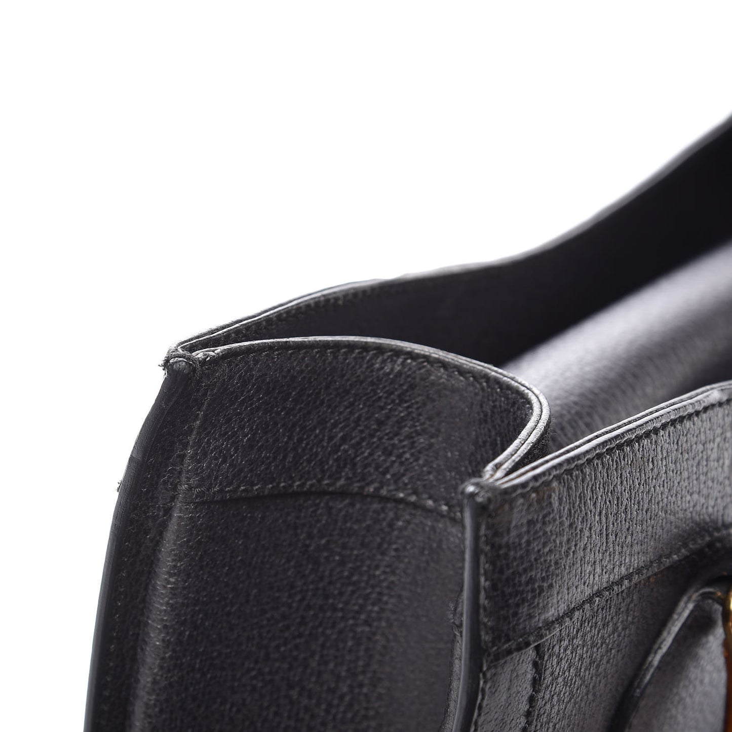 Calfskin Bamboo Top Handle Tote Dark Grey