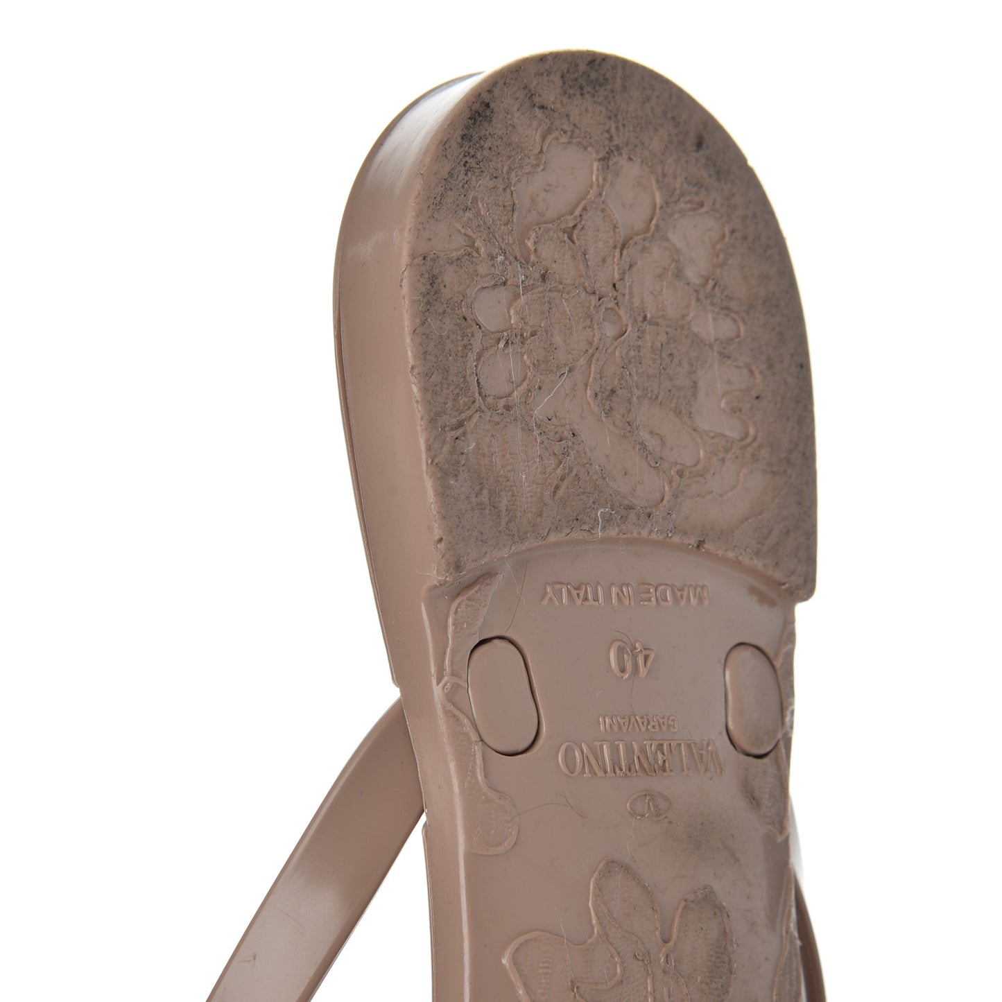 PVC Jelly Rockstud Bow Thong Sandals 40 Poudre