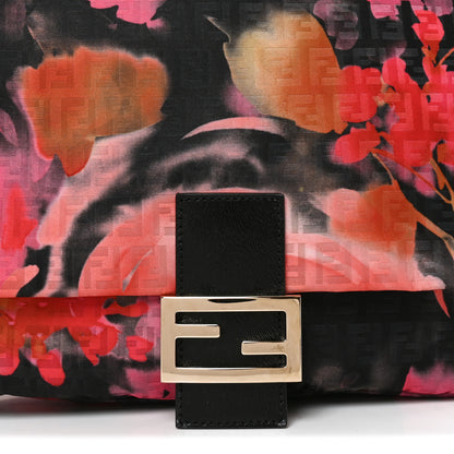Fendi Zucchino Vitello Floral Forever Mama Baguette Black Multicolor 8 of 10