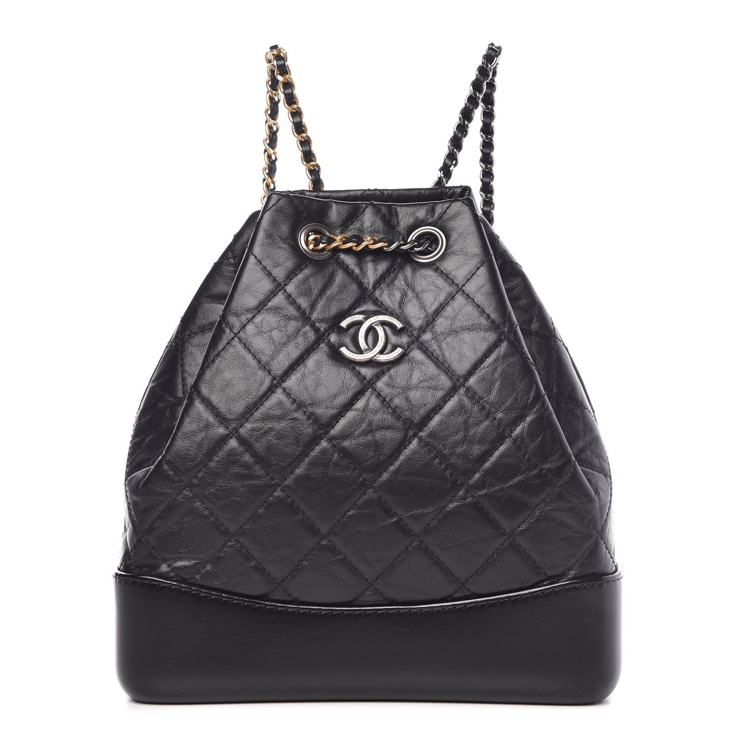 Chanel Aged Calfskin Quilted Small Gabrielle Backpack Black 1 of 9