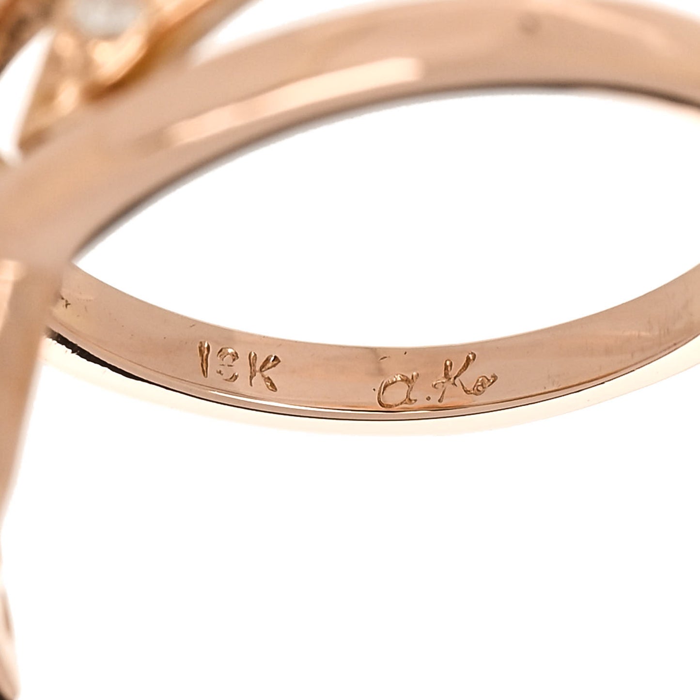 18K Pink Gold Diamond Arrow Wrap Ring 47 4