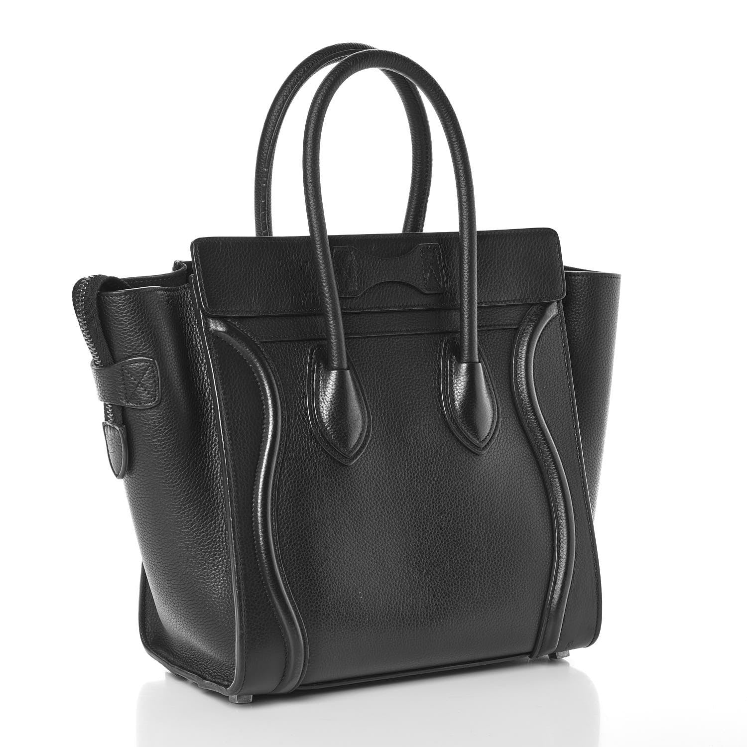 Celine Drummed Calfskin Micro Luggage Black 3 of 8