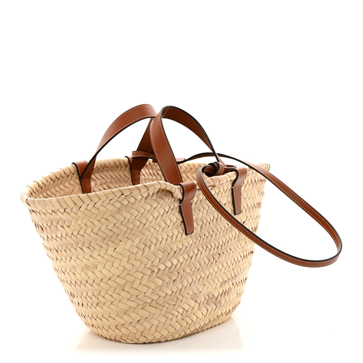 Celine Raffia Calfskin Triomphe Teen Panier Tan 3 of 9