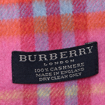 Burberry Cashmere Vintage Check Fringe Scarf Bright Pink 4 of 4