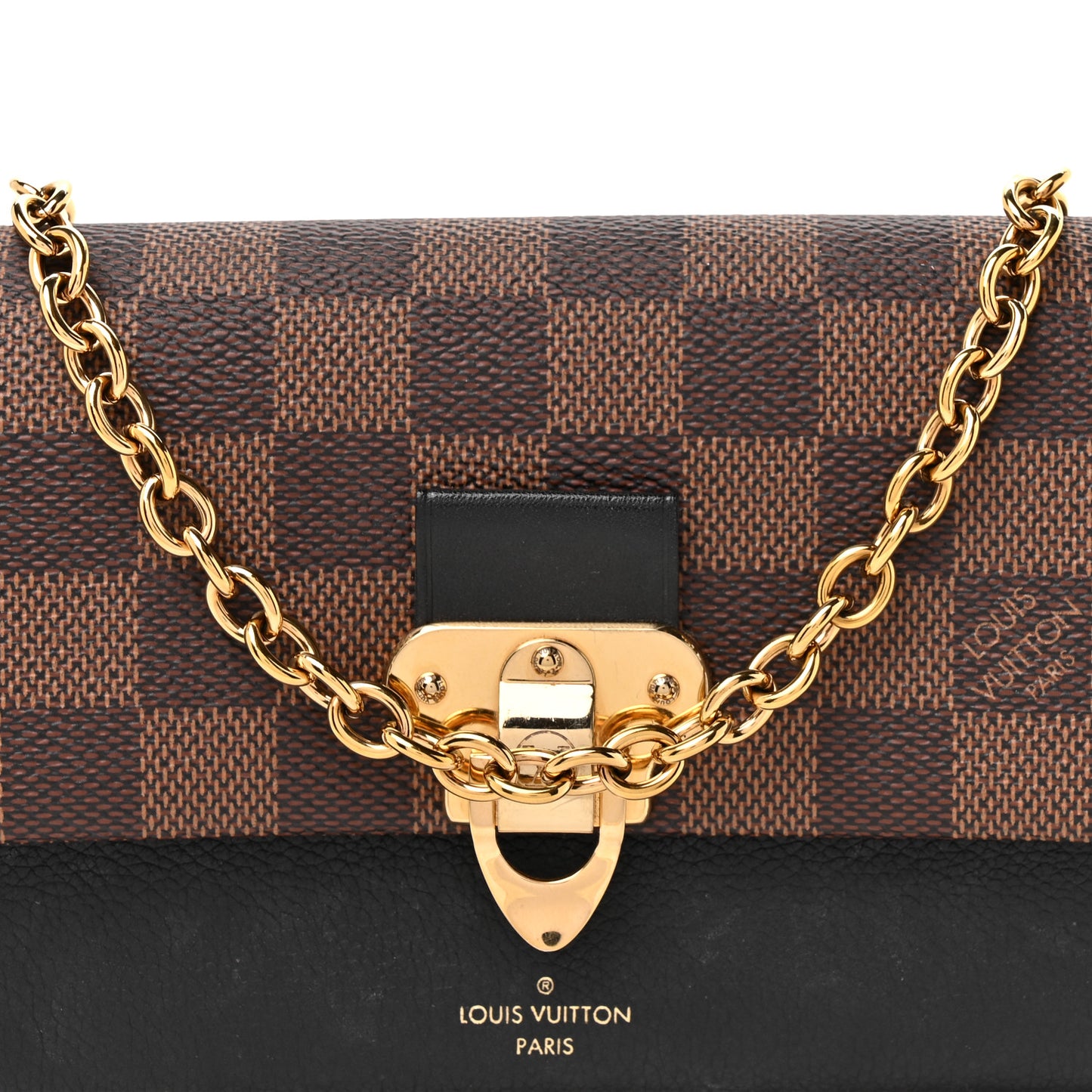 Damier Ebene Vavin Chain Wallet Black