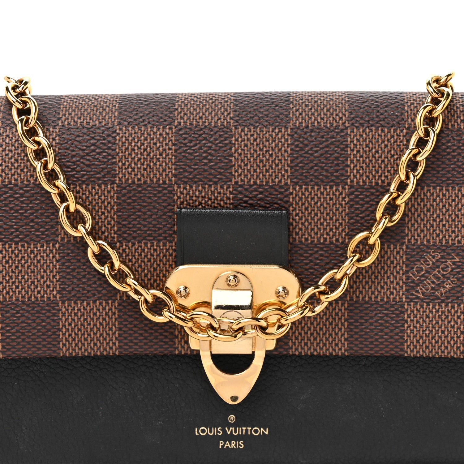 Louis Vuitton Damier Ebene Vavin Chain Wallet Black 6 of 11