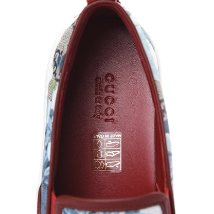 Gucci GG Supreme Monogram Blooms Womens Slip On Sneakers 37.5 Beige Blue Navy Red 6 of 8