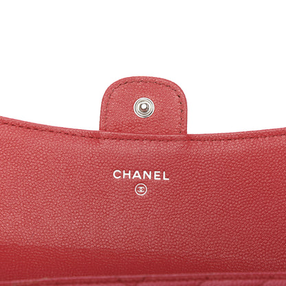 Chanel Caviar Chevron Quilted Medium Flap Wallet Red 6 of 9