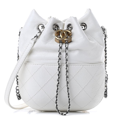 Chanel Aged Calfskin Quilted Small Gabrielle Bucket White 1 of 10