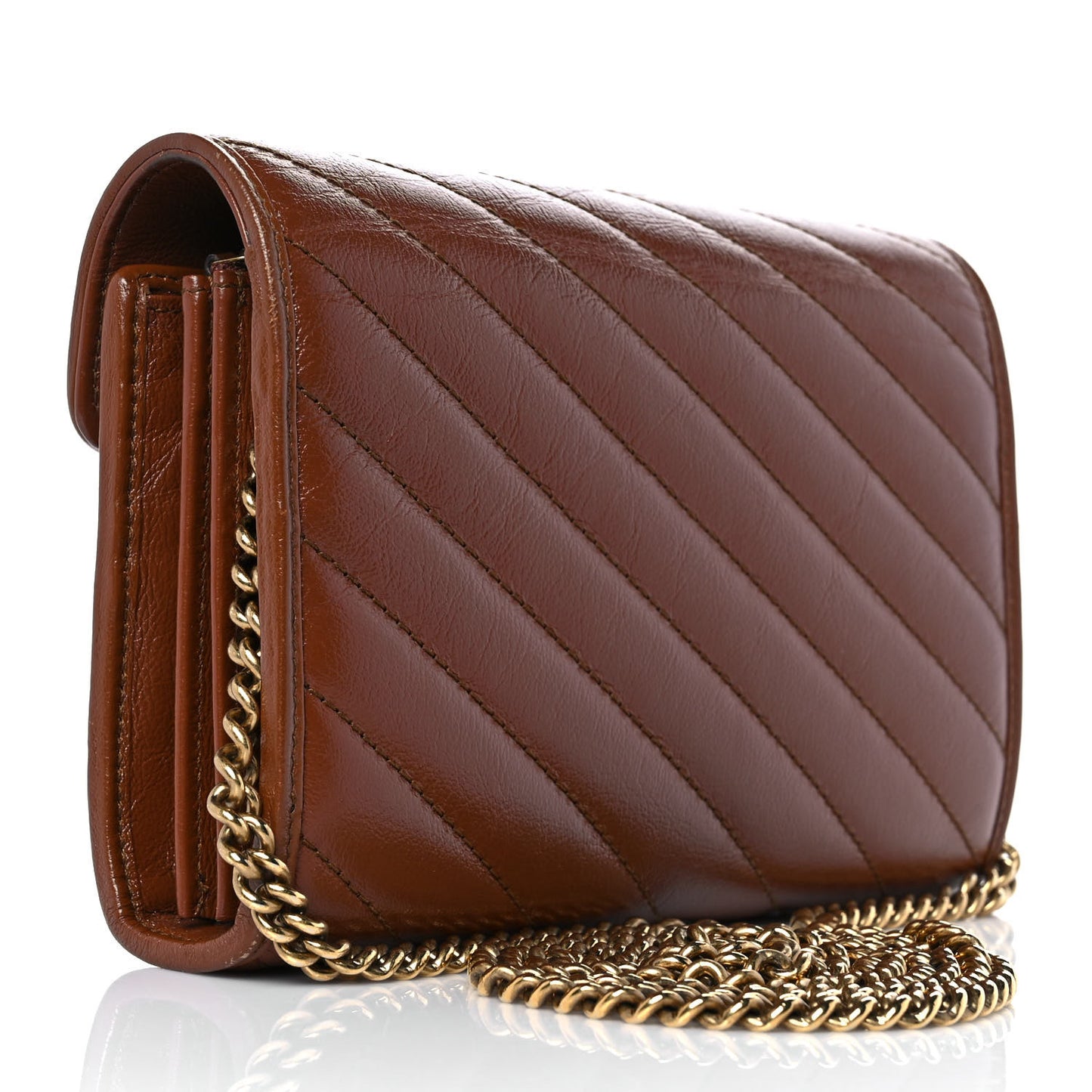 Azalea Calfskin Matelasse Diagonal GG Marmont Chain Wallet Cuir
