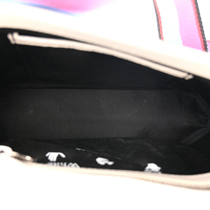 Off-White Saffiano Striped Diag Binder Clip Bag White Black 5 of 11