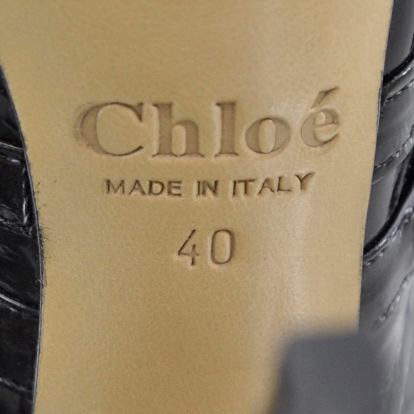 Patent Leather Horseshoe Slingback Heels 40 Black