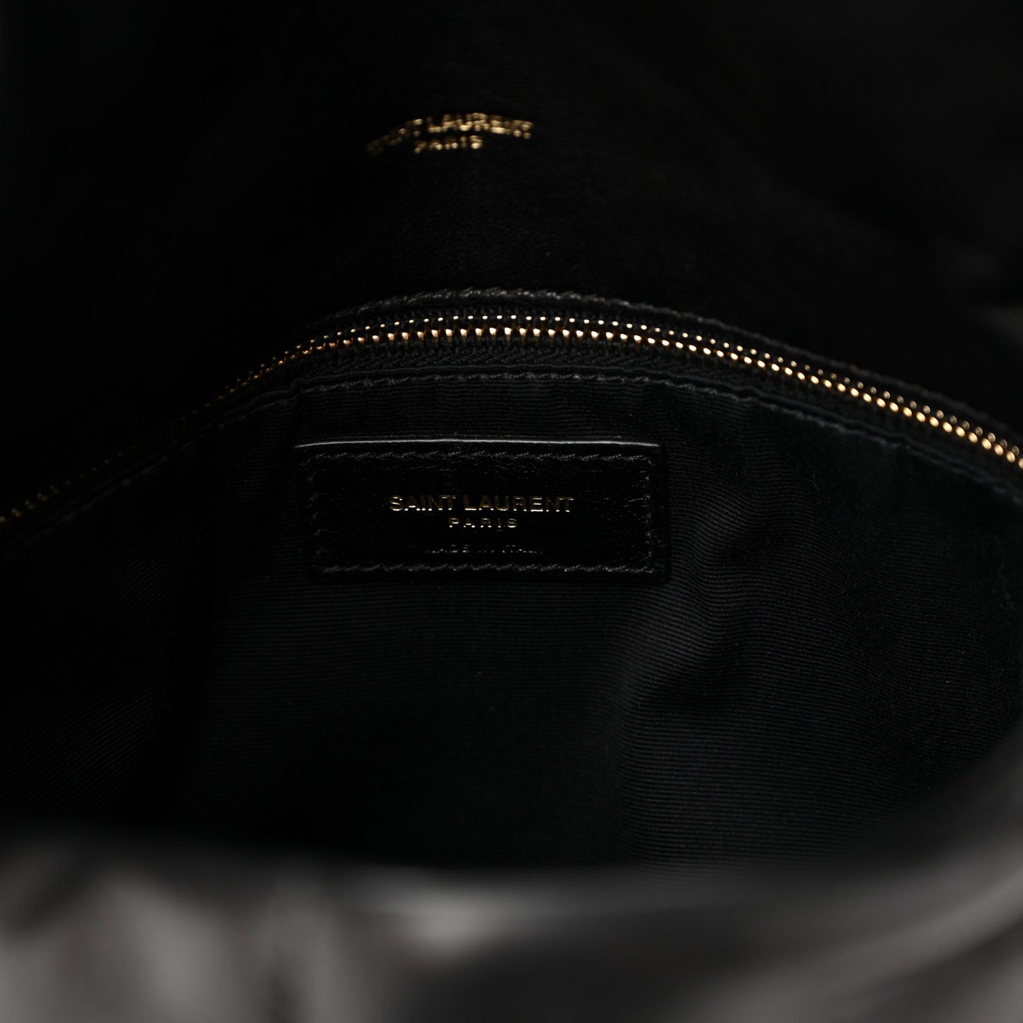 Lambskin Quilted Medium Loulou Puffer Monogram Chain Satchel Black