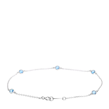 Tiffany Platinum Aquamarine Elsa Peretti Color By The Yard 5 Station Bracelet 3 of 4