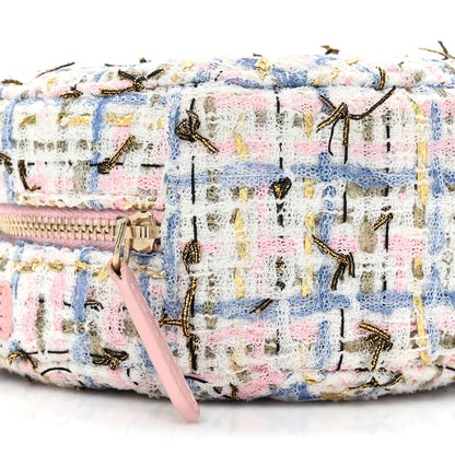 Chanel Tweed Quilted Round Clutch With Chain White Pink Multicolor 9 of 9