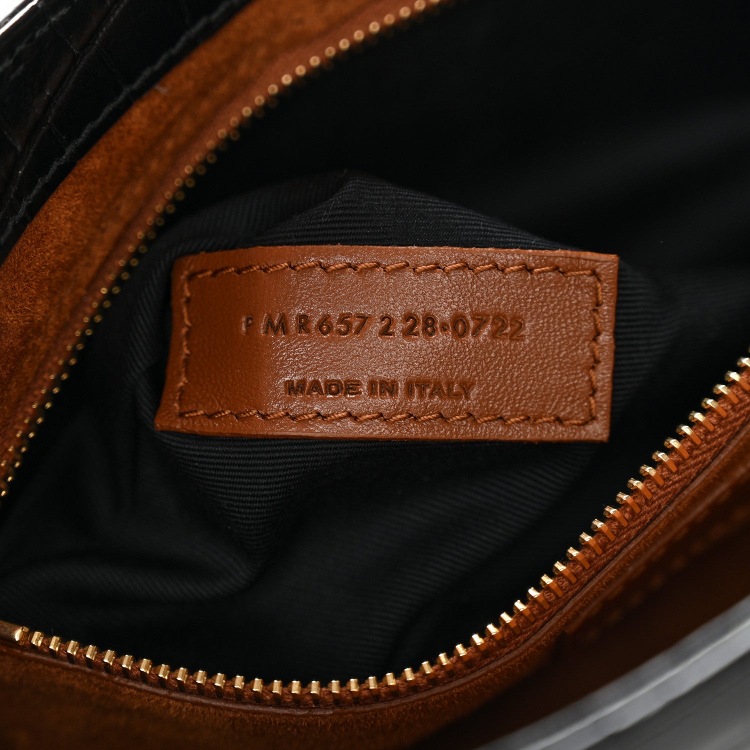 Saint Laurent Calfskin Crocodile Embossed LE 5 A 7 Hobo Black 6 of 11