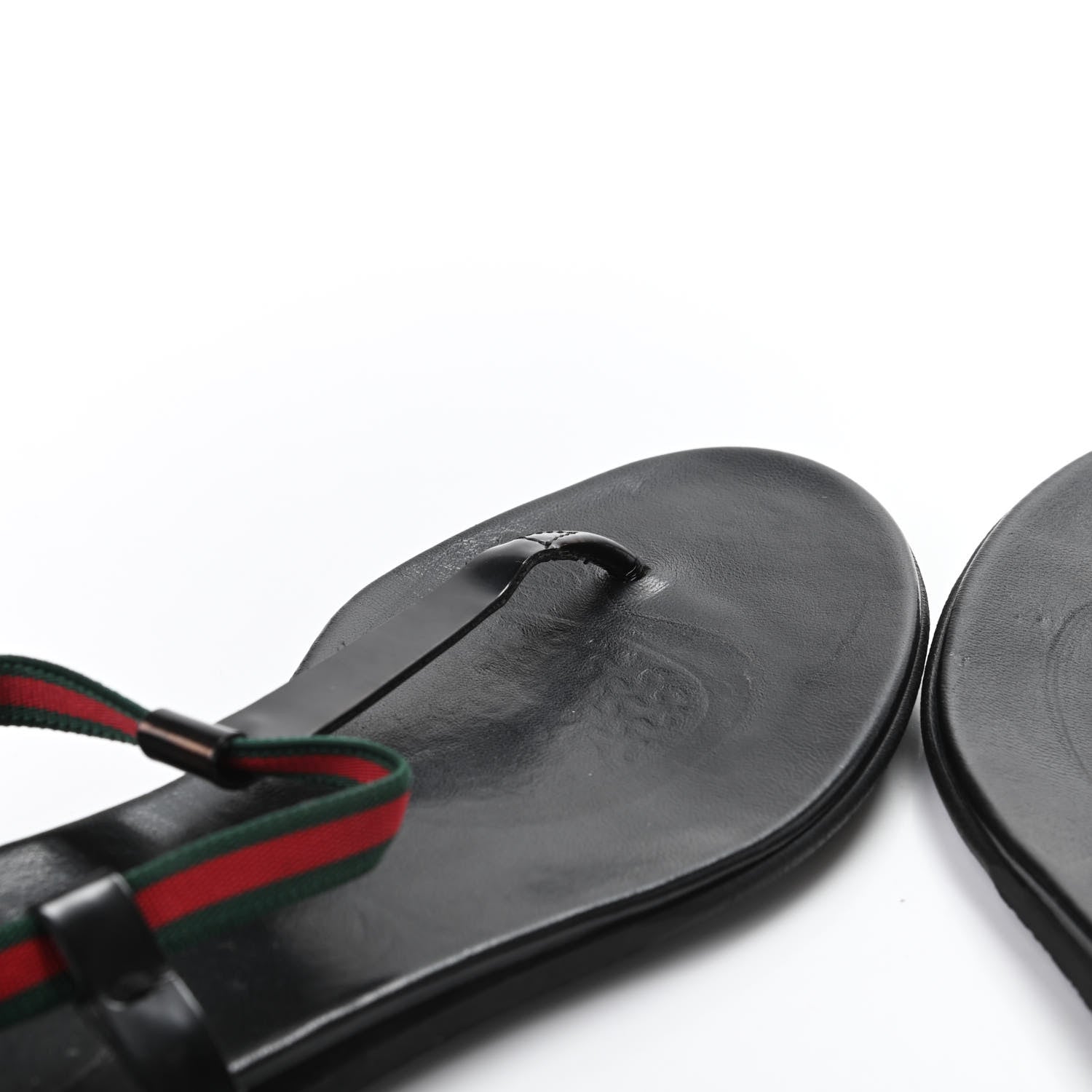 Gucci Nappa Web Wimbledon Thong Sandals 36.5 Black 9 of 9