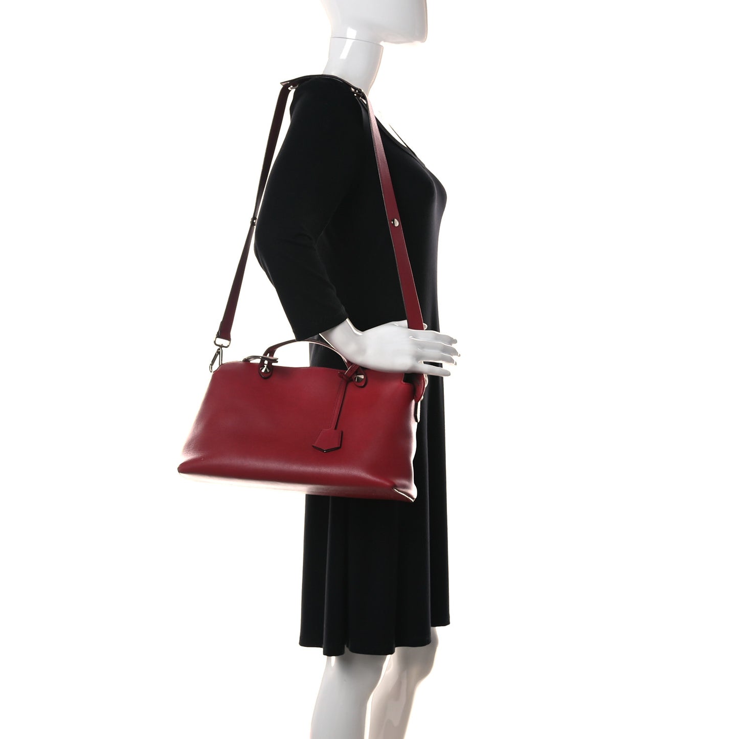 Vitello Dolce Marmol Large By The Way Boston Bag Ciliegia