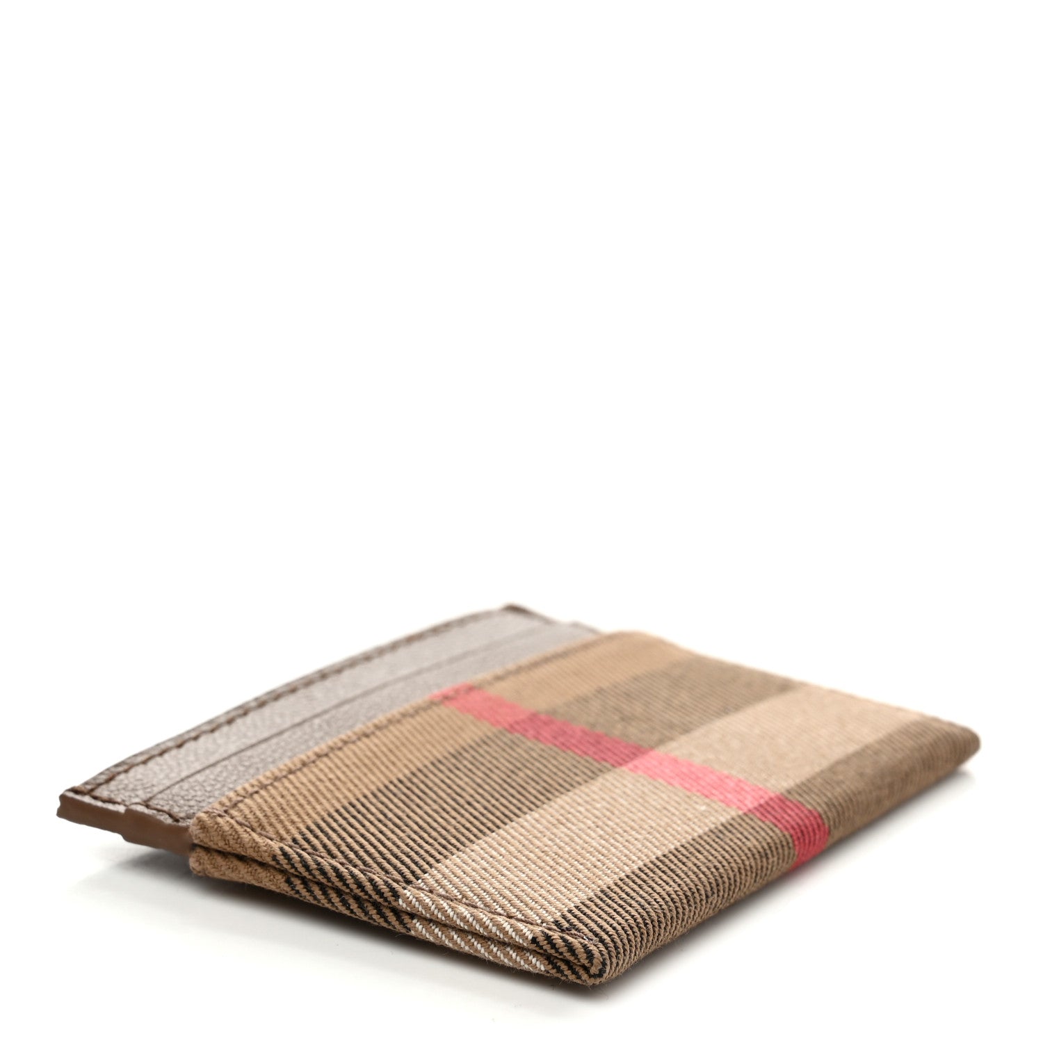 Burberry Grainy Calfskin Vintage Check Sandon Card Case Tan 4 of 8