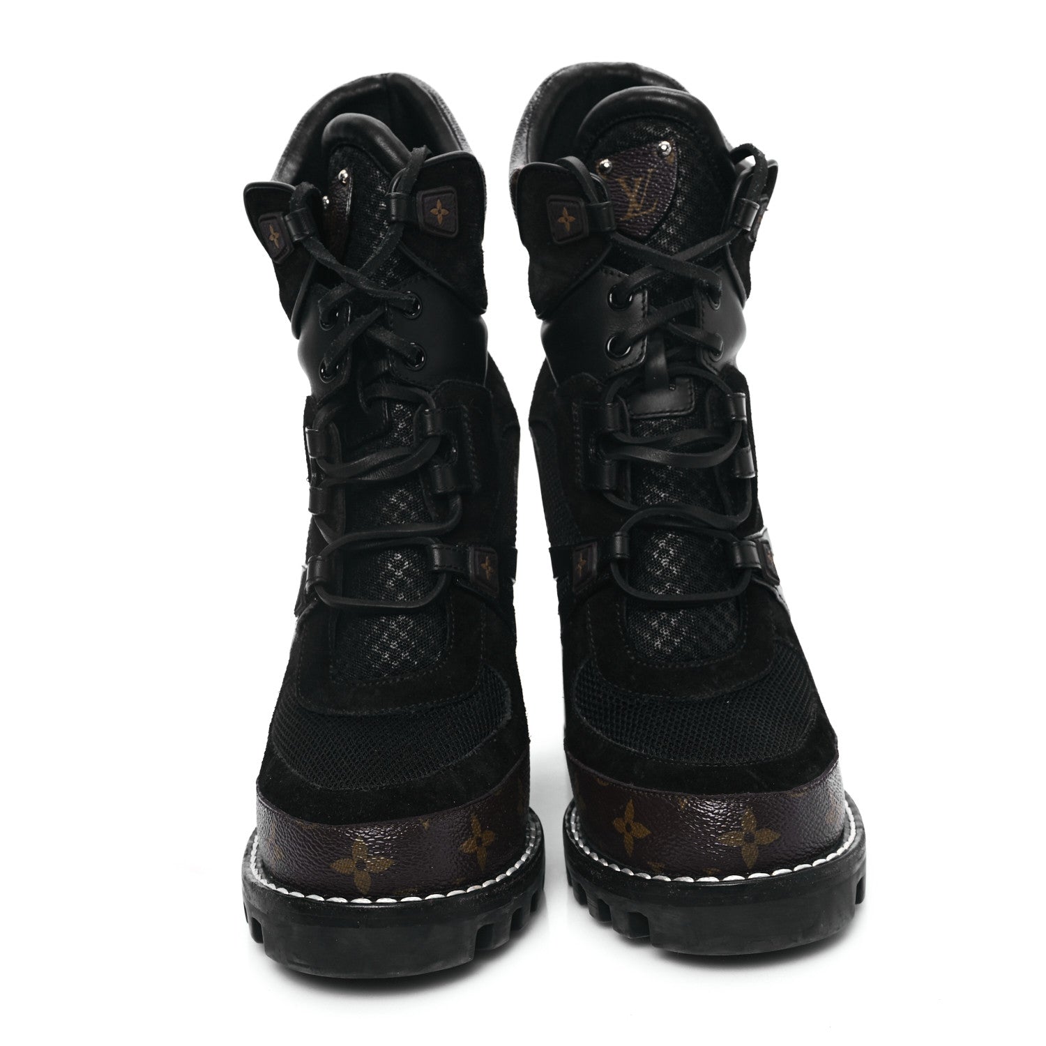 Louis Vuitton Suede Calfskin Monogram Star Trail Ankle Boots 39.5 Black 2 of 8