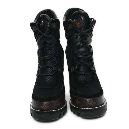 Louis Vuitton Suede Calfskin Monogram Star Trail Ankle Boots 39.5 Black 2 of 8