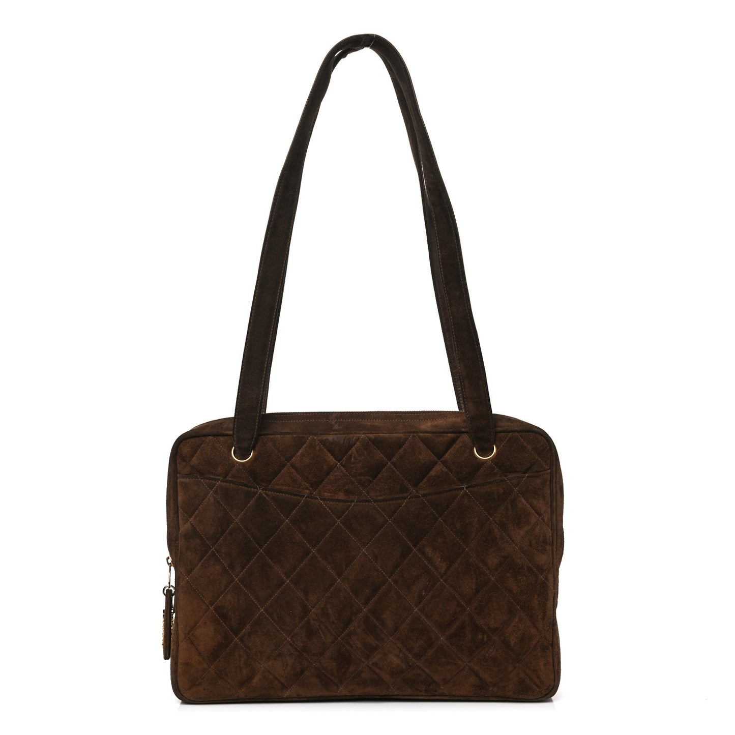 Suede Quilted Shoulder Bag Brown
