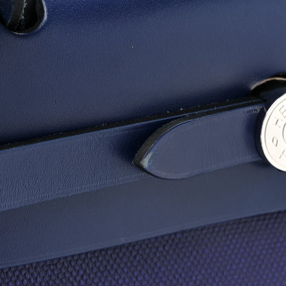 Hermes Toile H Berline Vache Hunter Herbag Zip PM 31 Bleu Encre Bleu Saphir 16 of 17