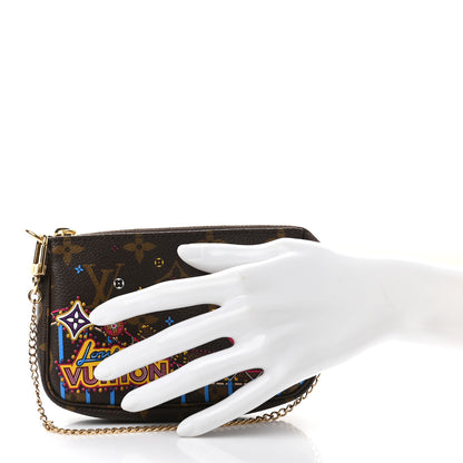 Louis Vuitton Monogram 2020 Christmas Animation Roller Coaster Mini Pochette Accessories Pivoine 2 of 8