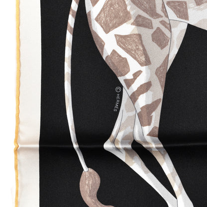 Hermes Silk Story Scarf 90 Marron Black Jaune Multicolor 3 of 4