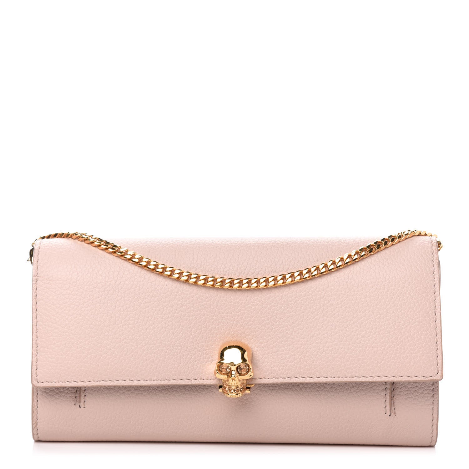 Alexander McQueen Pebbled Calfskin Skull Wallet on Chain Teint 1 of 12
