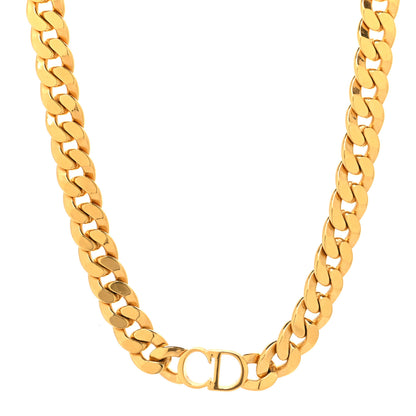 Christian Dior Metal CD Choker Necklace Gold 1 of 5
