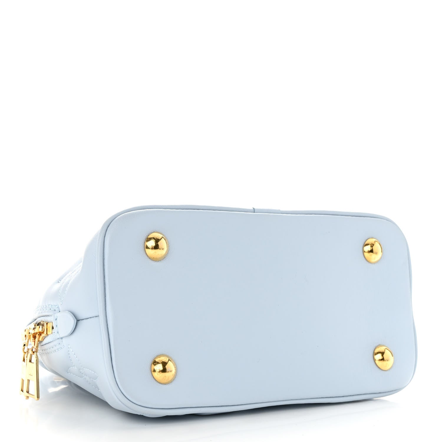 Louis Vuitton Calfskin Bubblegram Alma BB Ice Blue 4 of 10