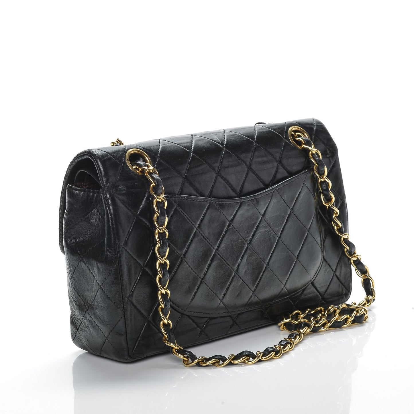 Lambskin Quilted Small Double Flap Black