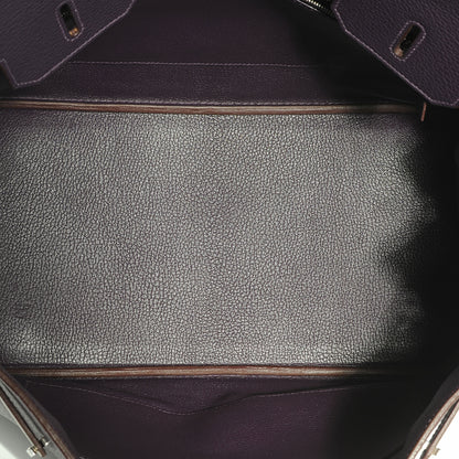 Hermes Taurillon Clemence Birkin 35 Raisin 6 of 10