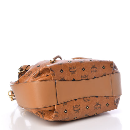 MCM Visetos Studded Small Drawstring Shopper Cognac 5 of 16