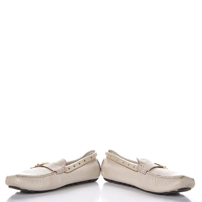 Louis Vuitton Goatskin Studded Suhali Loafers 35.5 Off White 5 of 17