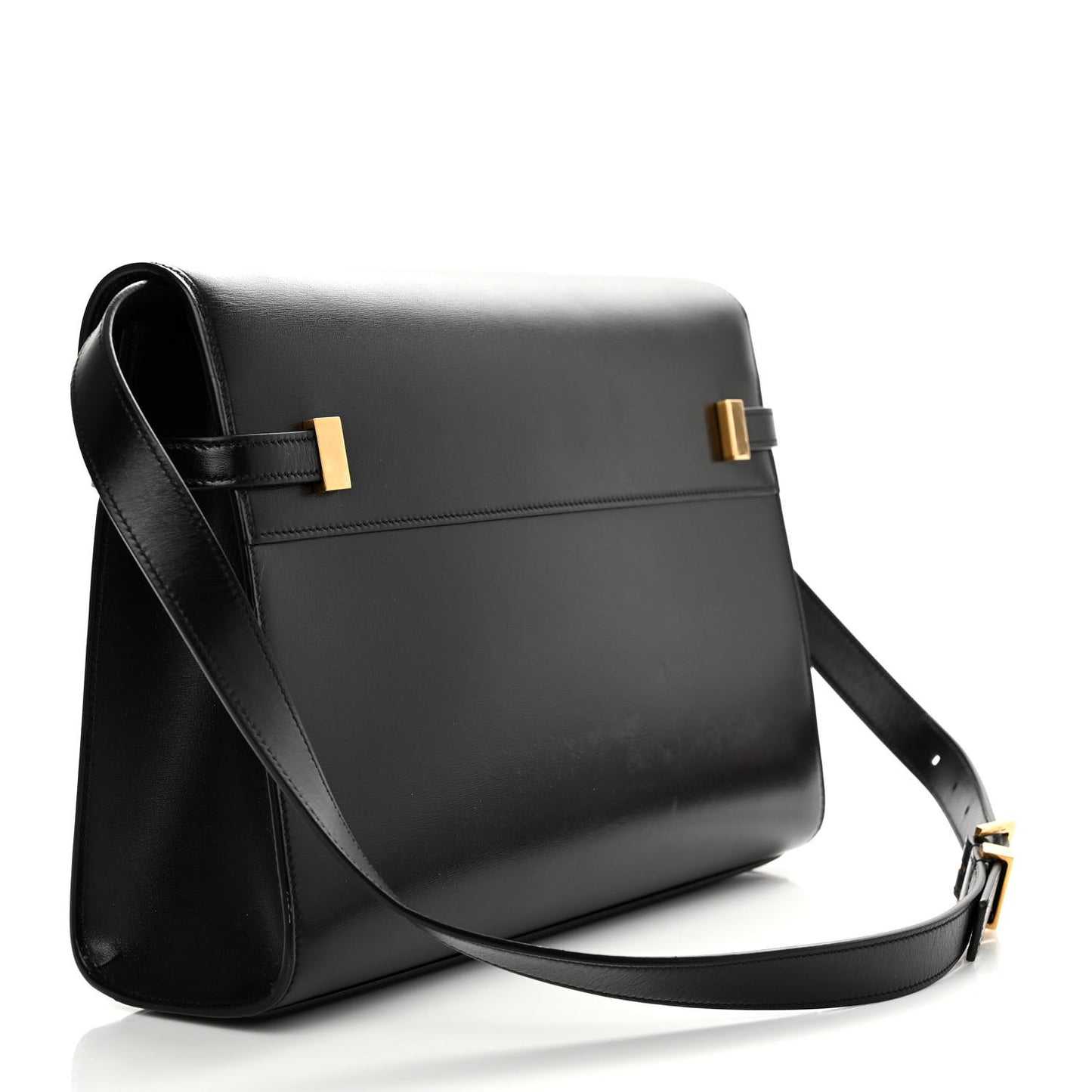 Smooth Calfskin Manhattan Shoulder Bag Black