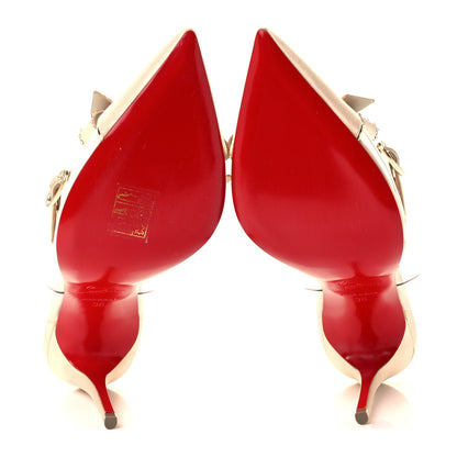 Christian Louboutin Satin PVC Specchio Naked Bow 100 Pumps 36 Version Nude 12 of 20
