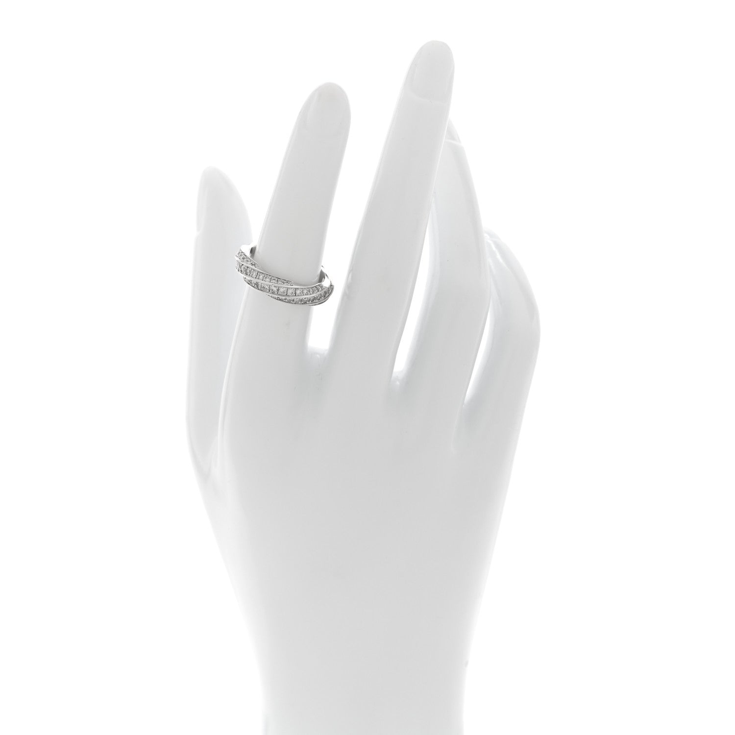 David Yurman Sterling Silver Diamond 5mm Cable Edge Ring 2 of 4
