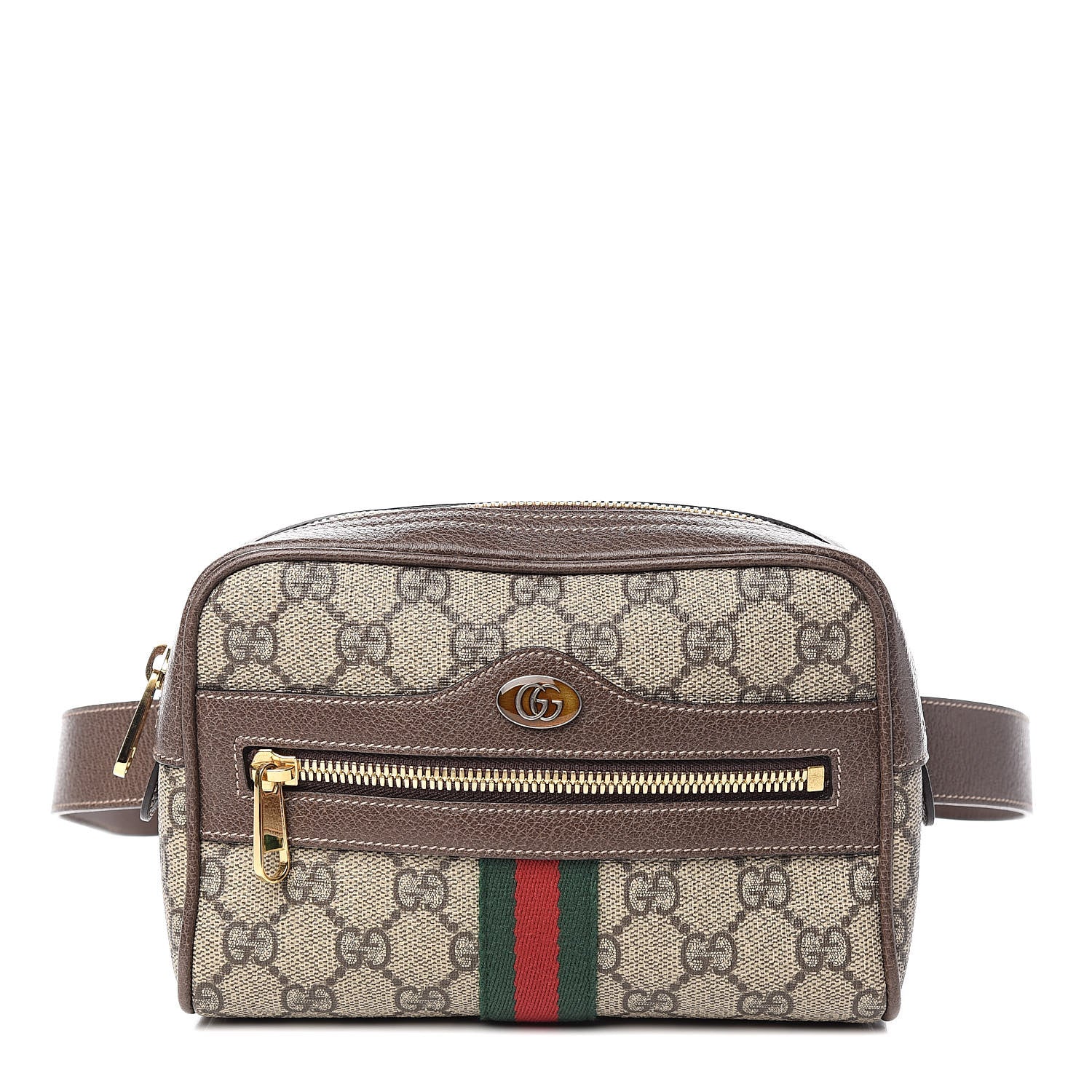 Gucci GG Supreme Monogram Web Small Ophidia Belt Bag 85 34 Dark Brown 1 of 10
