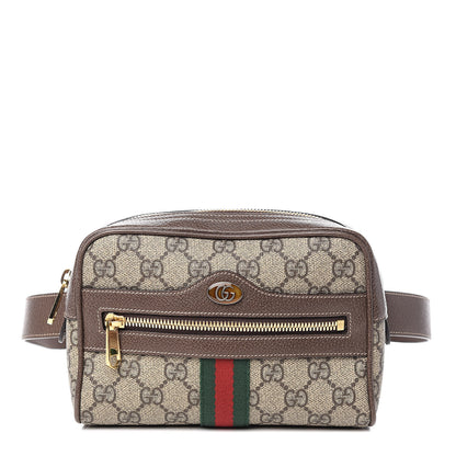 Gucci GG Supreme Monogram Web Small Ophidia Belt Bag 85 34 Dark Brown 1 of 10