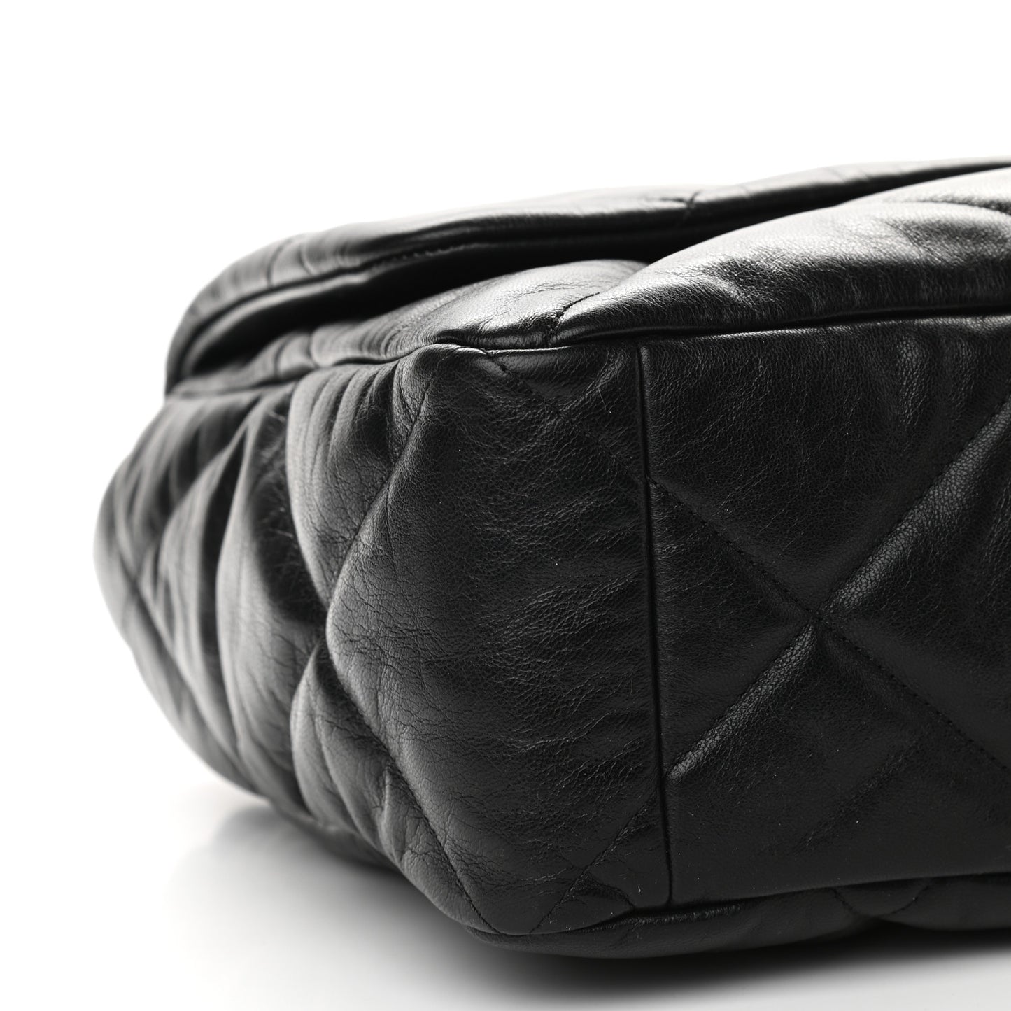 Goatskin Quilted Maxi Chanel 19 Flap Black