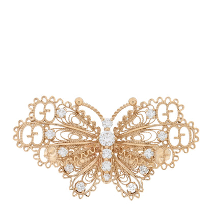 Gucci 18K Yellow Gold Diamond Butterfly Ring 51 5.75 1 of 5