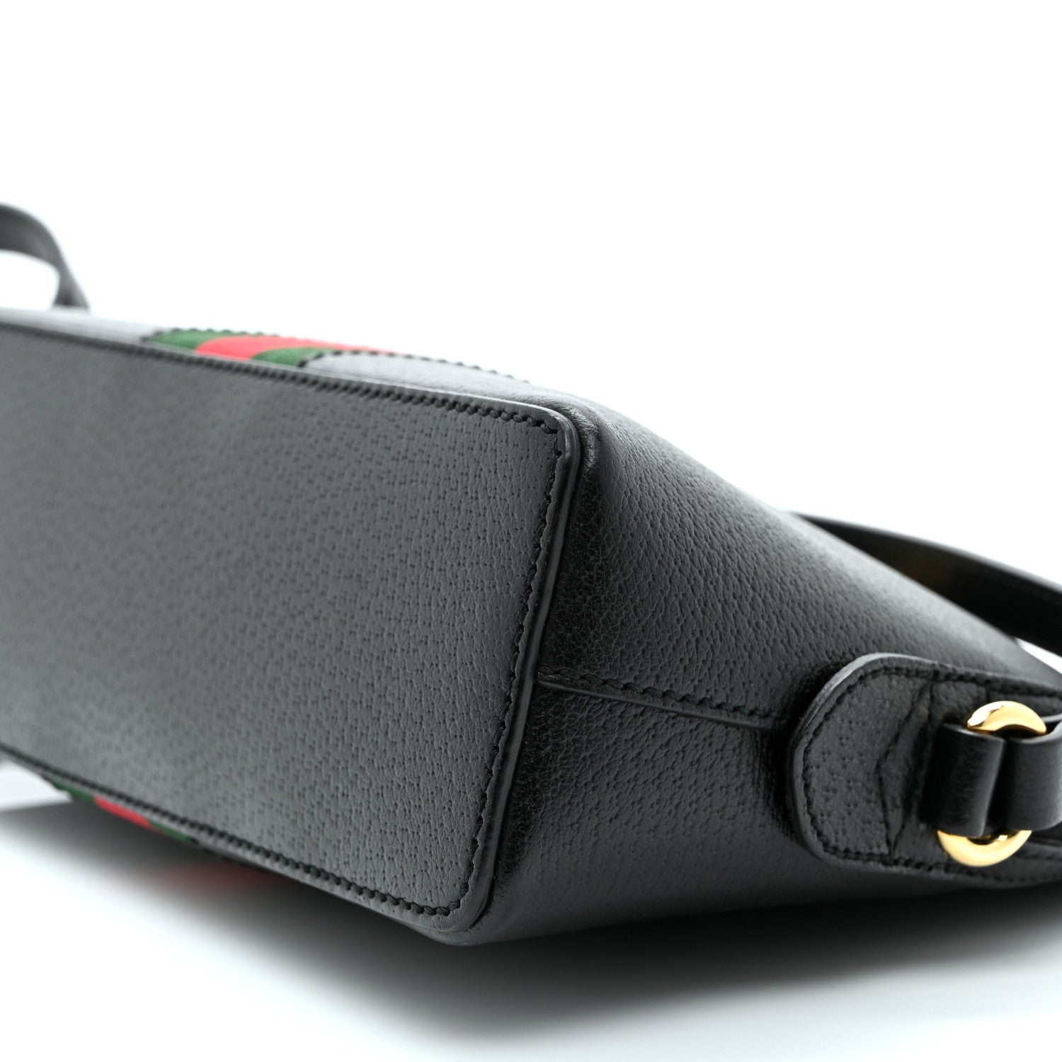 Gucci Calfskin GG Web Small Ophidia Dome Shoulder Bag Black 11 of 11