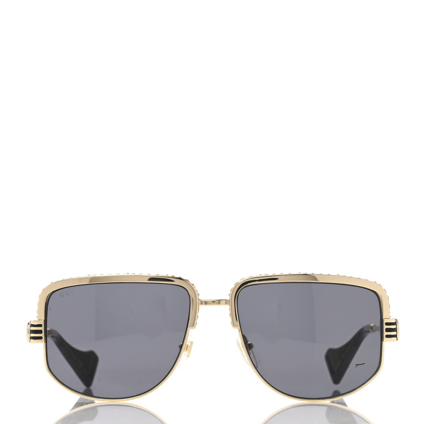 Squared Aviator Sunglasses GG0585S Gold Grey