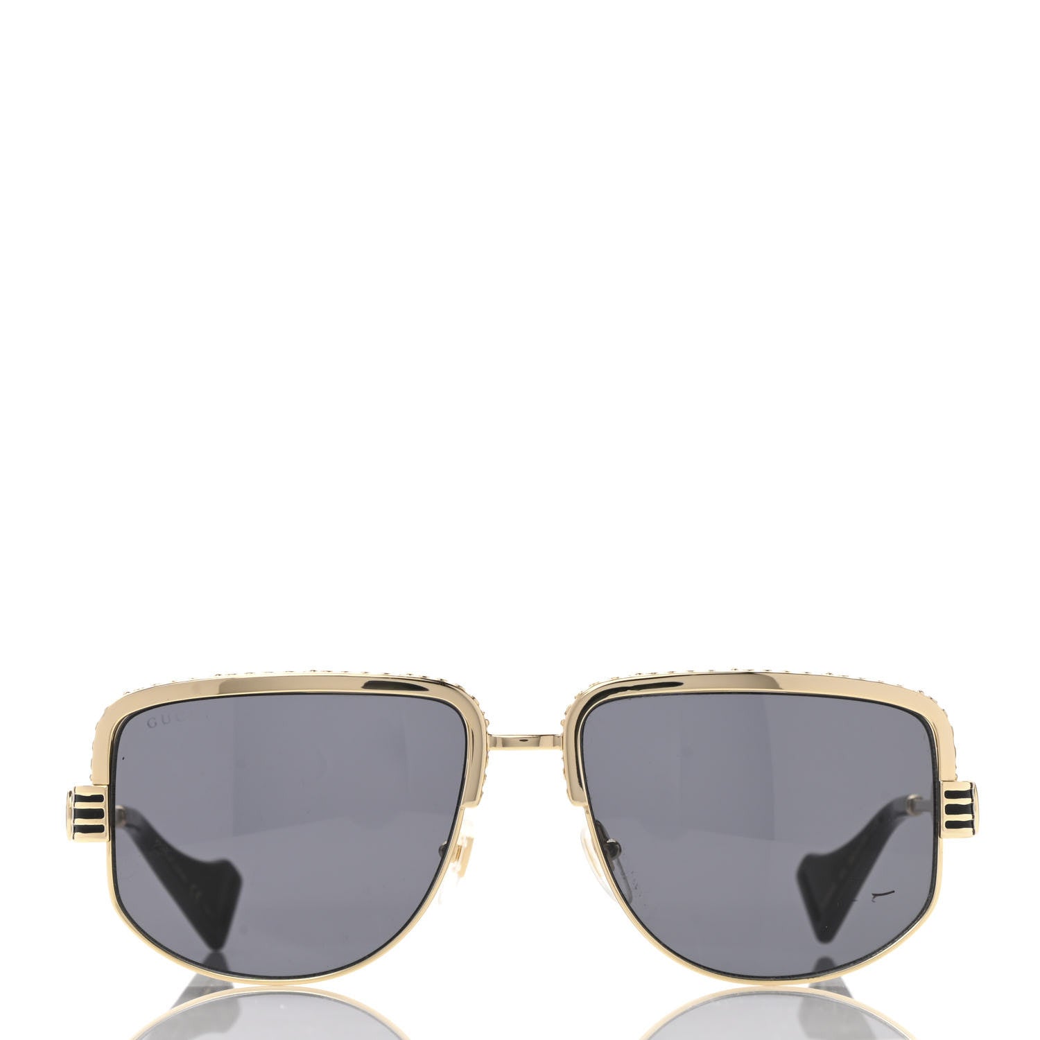 Gucci Squared Aviator Sunglasses GG0585S Gold Grey 2 of 10